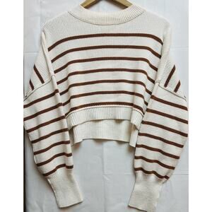 Free People Women’s Easy Street Stripe Rib Crop Sweater Size Small